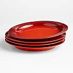 Le Creuset Set Of Dinner Plates Cerise Red Reviews Crate Barrel