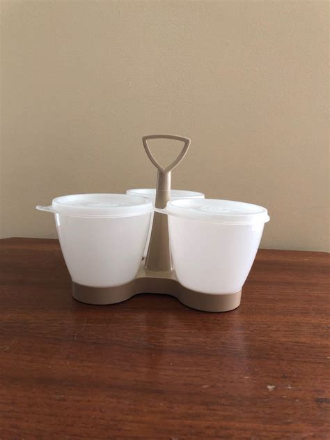 Tupperware 3 Piece Condiment Server Vintage Condiment Caddy Etsy