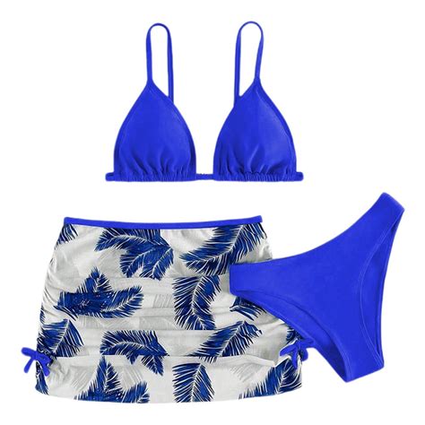 Woyy Tween Girls Bikini Set And Cover Up Skirt Swimsuit Bathing Suit