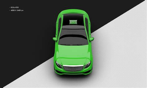 Premium Psd Isolated Realistic Shiny Metalic Green Luxury City Taxi