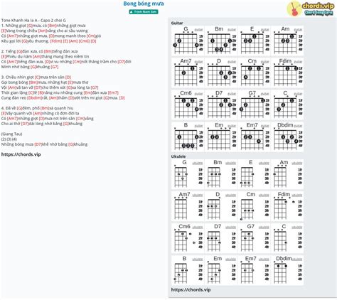 Chord: Bong bóng mưa - Trịnh Nam Sơn - tab, song lyric, sheet, guitar, ukulele | chords.vip