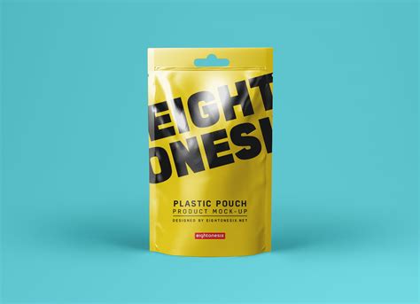 Free Realistic Standing Plastic Pouch Packaging Mockup PSD - Good Mockups