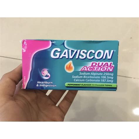 Jual Gaviscon Dual Action Peppermint Tablet Shopee Indonesia