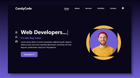 Animated Portfolio Website Template In HTML CSS And JS Personal