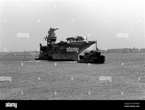 A Starboard Bow View Of The Anti Submarine Warfare Support Aircraft Carrier Ex Uss Intrepid Cvs