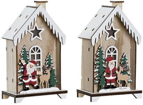 Dkd Home Decor Ozdoby Świąteczne Drewno 2 Pcs 9 5 X 5 5 15 5 Cm