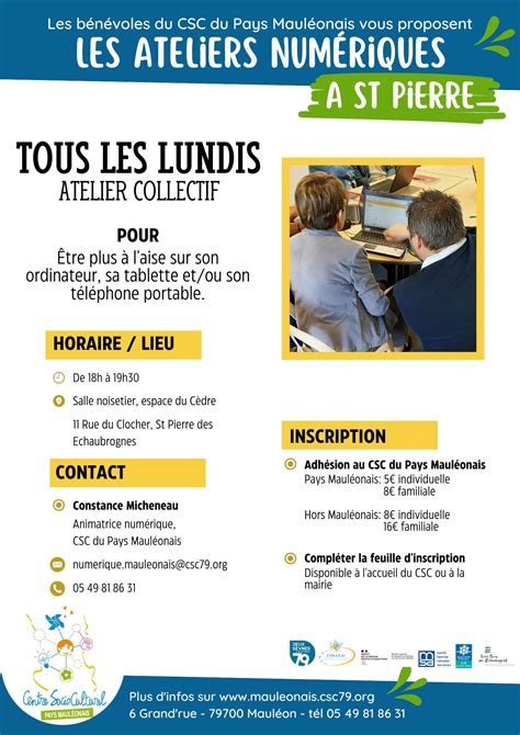 Les Ateliers Num Riques Mairie St Pierre Des Chaubrognes