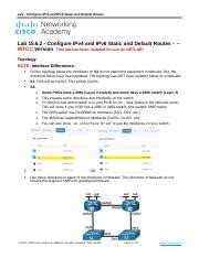 Configuring IPv4 And IPv6 Static And Default Routes Course Hero