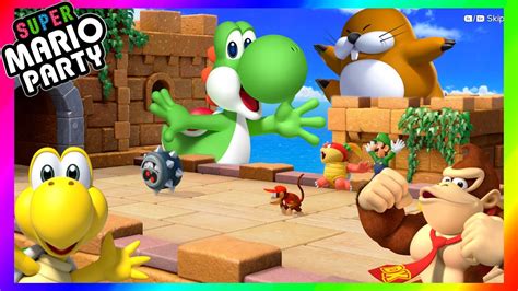 Super Mario Party Minigames Koopa Troopa Vs Yoshi Vs Monty Mole Vs