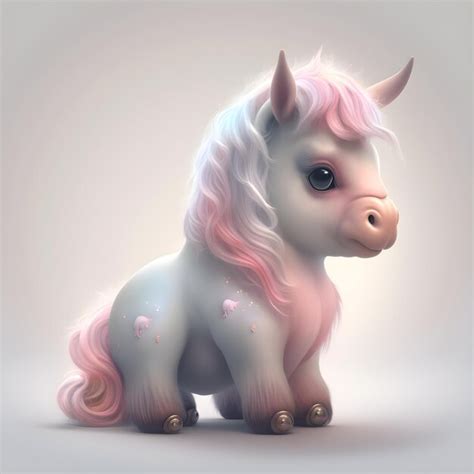 Premium Photo A Pink And White Unicorn With A Pink Mane And Pink And