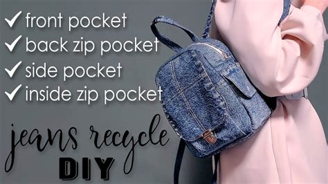 Cute Small Diy Backpack Denim Design Old Jeans Recycle Idea Youtube