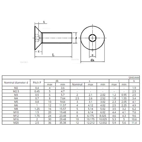 Vis T Te Plate Hexagonale En Acier Inoxydable 316 DIN7991 M3 Figur M5