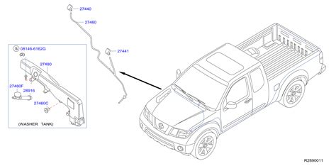2000 Nissan Xterra Windshield Washer Hose 28935 Ea010 Genuine Nissan Part