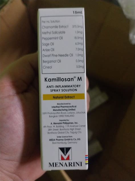 Kamillosan M Anti inflammatory Spray Solution, Health & Nutrition ...