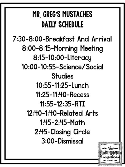 Daily Schedule: Fitting It All In – The Kindergarten Smorgasboard