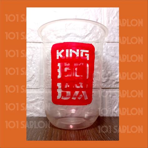 Jual Sablon Gelas Plastik Cup Oval 16oz Cetak Logo Cepat Bagus Murah