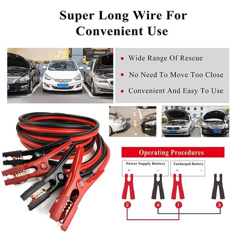 Battery Jumper Cables 4 Gauge 20 Feet Heavy Duty Booster Cables 4awg X