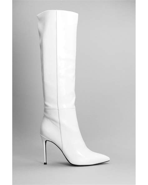 Jeffrey Campbell Arsen Hi High Heels Boots In White Leather Lyst