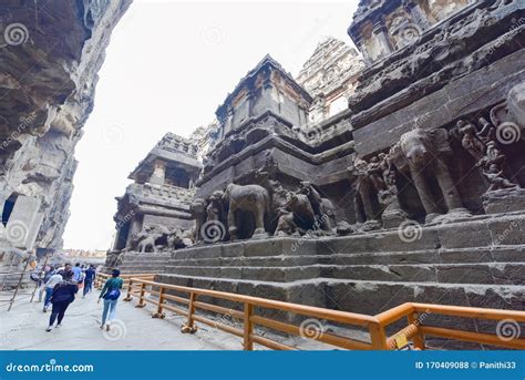 Shiva Temple Ruins of Kailash Temple at Ellora Caves Editorial Stock ...