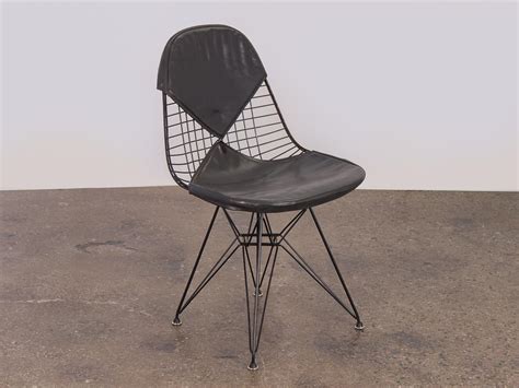 Black Eames Wire Chair With Bikini Cover On Eiffel Base For Sale At 1stDibs