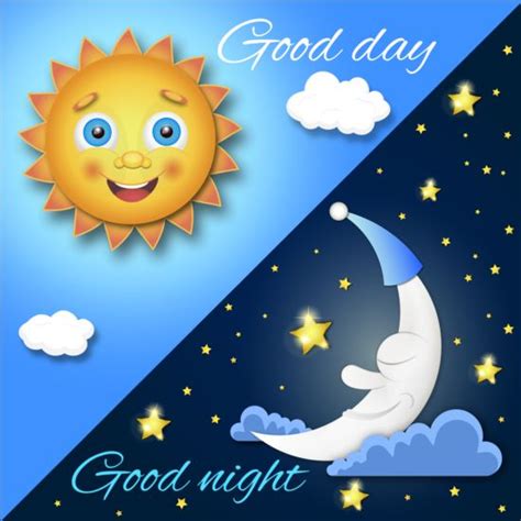 Day and night cartoon vector background free download