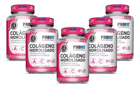 Kit 5x Colágeno Hidrolisado C Betacaroteno Vit C Profit Frete grátis