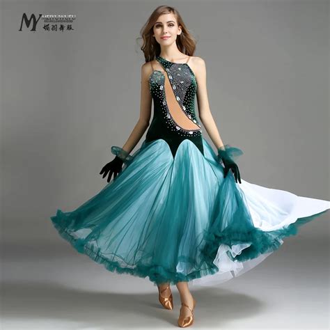 2017 Exquisite Luxury Rhinethone Ballroom Dance Dresses Standard Ballroom Dancing Clothes