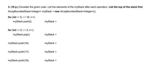 Solved 3 10 P Consider The Given Code List The Elements