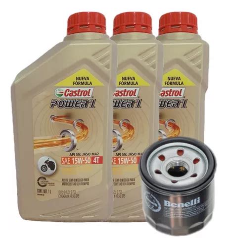 Kit Benelli Tnt Trk Filtro Aceite Castrol W