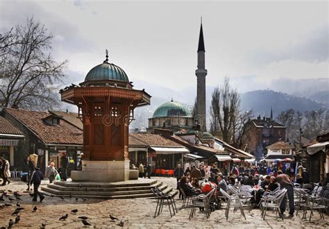 Sebilj Fountain On Bascarsija Square In Sarajevo Bosnia And