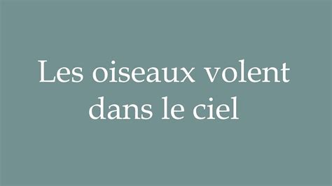 How To Pronounce Les Oiseaux Volent Dans Le Ciel Birds Flying In