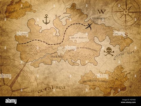 Pirate Treasure Map Stock Photo Alamy