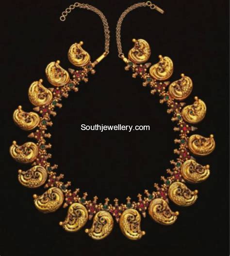 Peacock Nakshi Necklace Indian Jewellery Designs