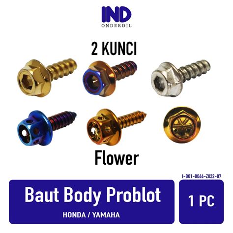 Jual Baut Baud Body Bodi Cover Probolt 2 Kunci Flower Variasi Honda