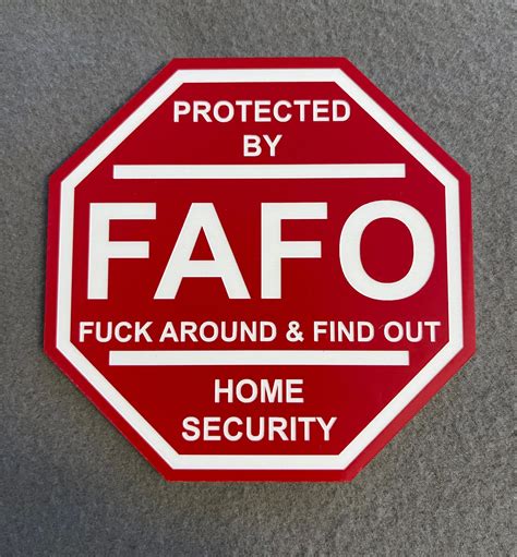 Security Sign Fuck Around Find Out Etsy