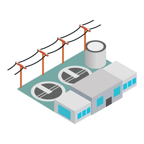 Power Station Icon Isometric Style Vector Art At Vecteezy