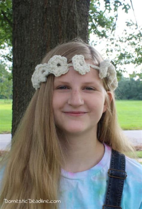 Mamma Mia Inspired Crocheted Flower Headband Free Patten