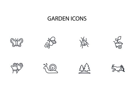 Garden Icon Seteditable Strokelinear Style Sign For Use Web Design