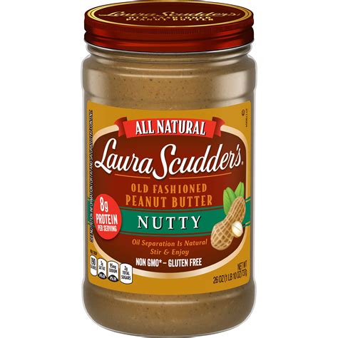 Laura Scudders Natural Nutty Peanut Butter 26 Ounce