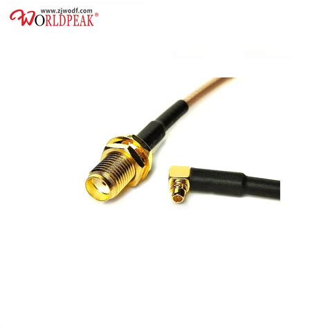 用于 Rg316 电缆组装的 Rf Pigtail Cable Sma Female Bulkhead To Mmcx Male Right