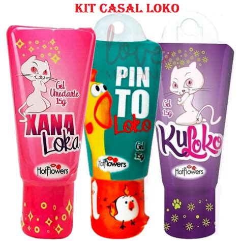 Kit Casal Xana Loka Gel Excitante Pinto Loko Kuloko Gel Anal