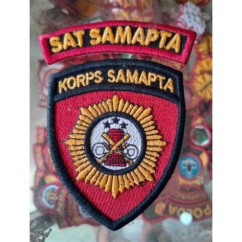 jual logo samapta bordir timbul shopee indonesia