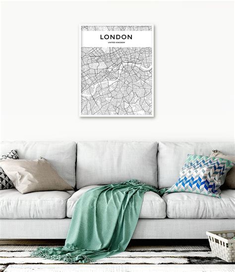 London Map Print London Poster London Wall Art London City - Etsy UK