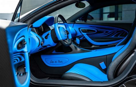 Download wallpaper Bugatti, blue, Chiron, car interior, Bugatti Chiron ...