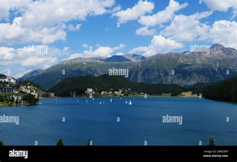 Swiss Alps Sailing On Lake St Moritz In The Upper Engadin Segeln