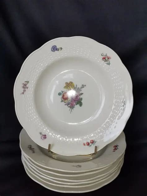 Assiettes Creuses En Porcelaine De Limoges Haviland D Cor Vannerie