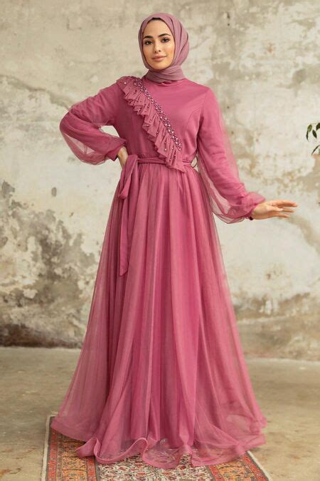 Dusty Rose Tukish Modest Bridesmaid Dress 25841GK Neva Style