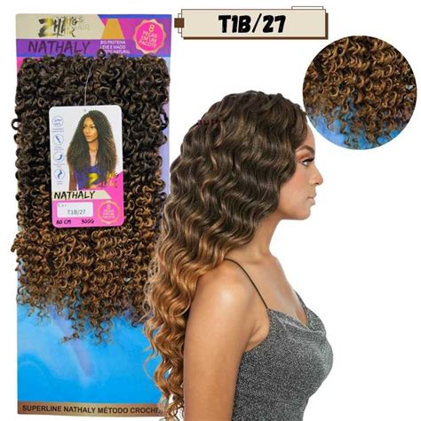 Cabelo Nathaly Organico Cacheado Fibra Premium Crochet Braids Mechas