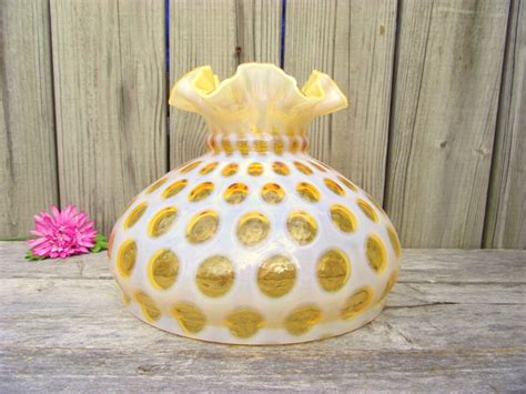 Antique Honeysuckle Fenton Coin Dot Glass Lamp Shade 10 Etsy