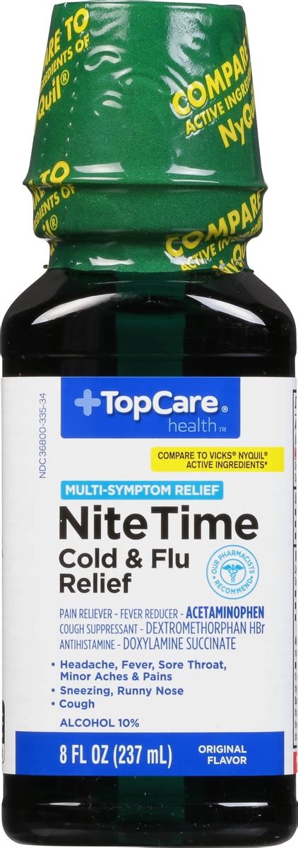 TopCare Nite Time Cold Flu Relief Original Flavor 8 Fl Oz Shipt